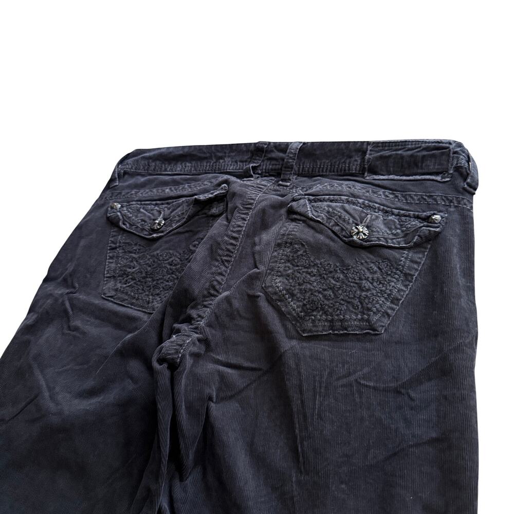 Supplies Black Corduroy Flare Pants Women’s Size 10 Y2K Stretch Embroidered